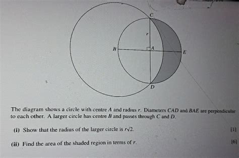 Solved: The diagram shows a circle with centre A and radius r ...