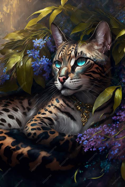 Premium Photo | Big wild cat in wildness greenery