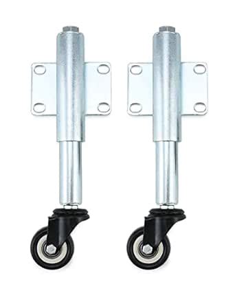 QWORK 2" Swivel Spring Loaded Gate Caster, 2 Pack Heavy-Duty Thick ...