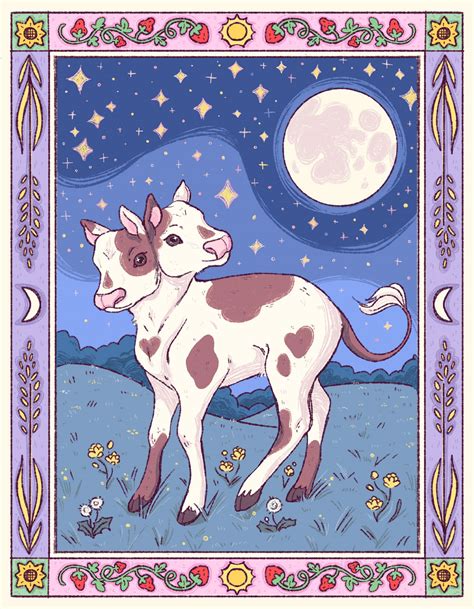 PastelGrandma's two headed calf art | Two-Headed Calf Poem by Laura ...