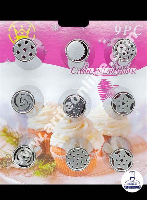 Cake Decor 9 Pieces Stainless Steel Russian Nozzle Set – Arife Online Store