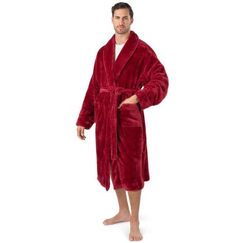 PAVILIA Men's Sherpa Fleece Robe, Soft Full Length Housecoat with ...