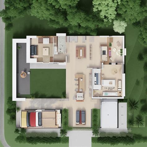 L-Shaped House Floor Plan with 4 Bedrooms | Modern Home Design
