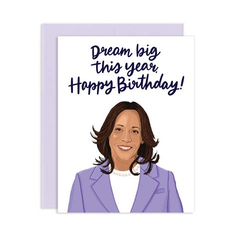 Dream Big Kamala Harris Birthday Greeting Card | Grey Street Paper