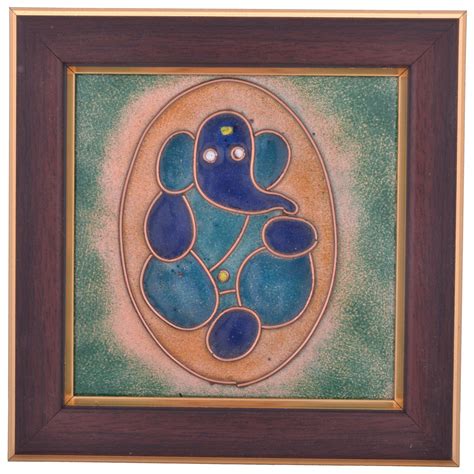 Niche Enamel Work Wood & Copper Oval Shape Ganesh Frame(5 in x 5 in ...