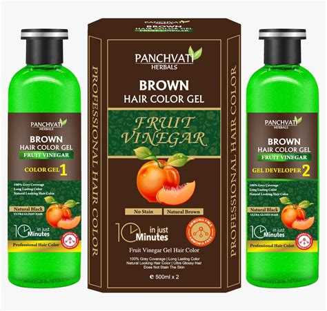 Brown Hair Color Gel Fruit Vinegar (500ml x 2 = 1 Ltr) – Panchvati Herbals