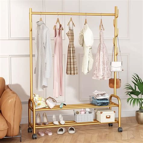 Buy Thick forest Gold Clothes Rack Gold Clothing Rack Gold Garment Rack ...