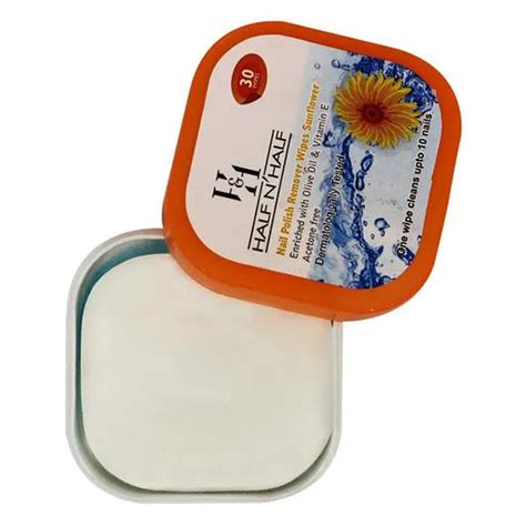 Half & Half Nail Polish Remover Wipes, 30 Count Price, Uses, Side ...
