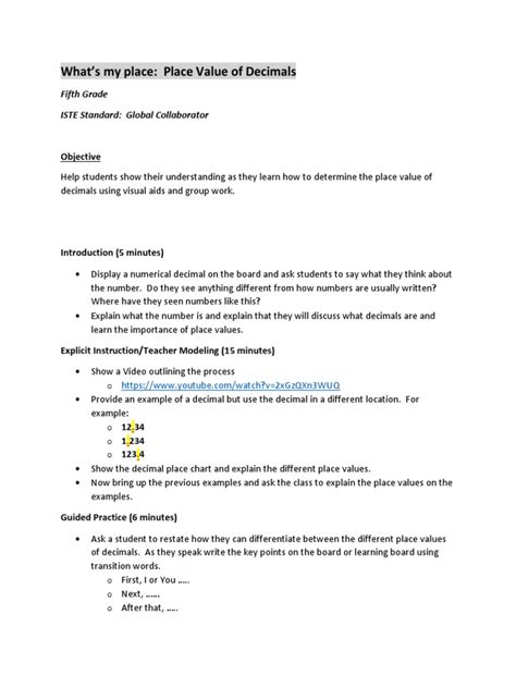 Image result for Lessons for Place Value Using Decimal Numbers