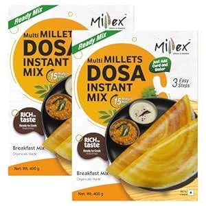 Millex Multi Millets Dosa Instant Mix,2 X 400g (Pack Of 2)| Organic ...