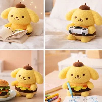 Kawaii Yellow Burger Puppy Plush Toy 20 Cm – OVEELO