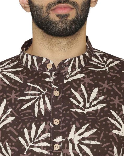 Buy Brown WINTAGE Tropical Print Short Kurta | AJIO