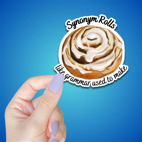 Synonym Rolls STICKER, Waterproof Die Cut Sticker, Cinnamon Roll ...