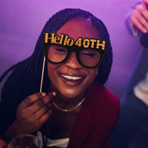 Buy LINGTEER Happy 40th Birthday Party Photo Booth props,Cheers to 40th ...