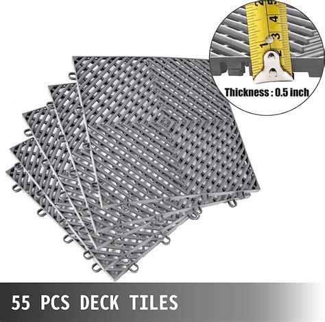 VEVOR Rubber Tiles Interlocking 55 PCS, Drainage | Ubuy India