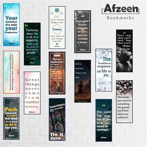 AFZEEN - Motivational Quotes Bookmarks for Book Lovers Set of 15 Pcs ...