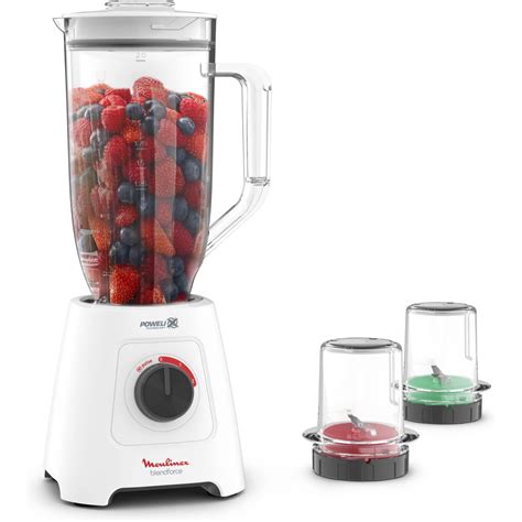 MOULINEX Blendforce XXL Jar Blender, with Grinder & Chopper, 6 powelix blades, 600W, white ...