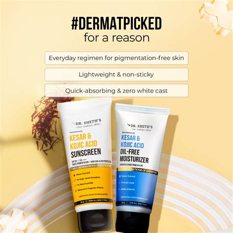 Kesar & Kojic Acid Moisturize & Protect Combo – Dr Sheth's