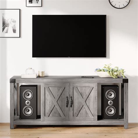 59 Inch TV Stand for TV up to 50 60 65 Inches, Farmhouse Wood TV ...