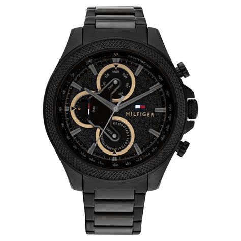 Buy Online Tommy Hilfiger Multifunction Black Round Dial Black ...