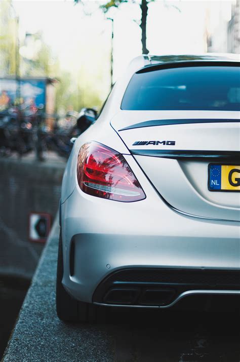 Download wallpaper 3264x4928 mercedes benz, amg, rear view, silver ...