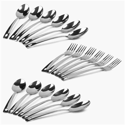 Buy Glister Solid Cutlery set with stand - Stainless Steel- Silver from ...