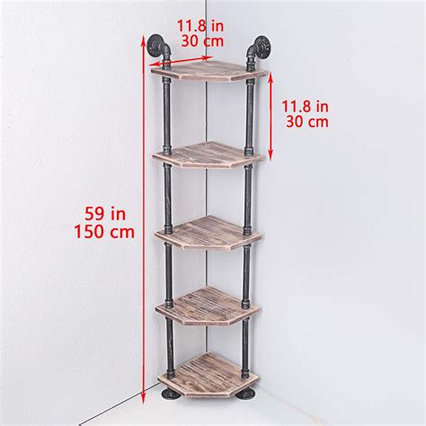 Buy MBQQ Industrial Pipe Shelves Modern/Rustic Corner Book Shelves with ...