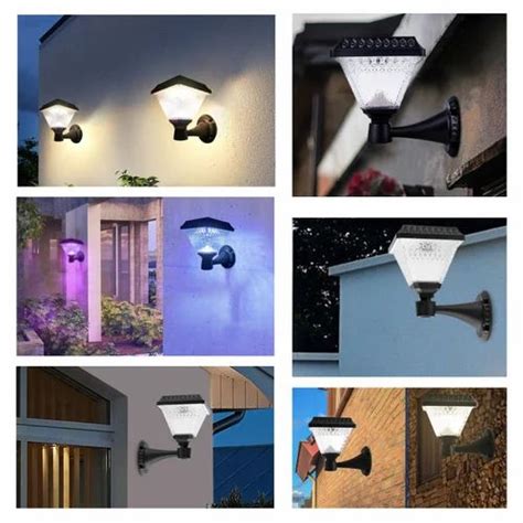 Solar Gate Lamps - 15W Solar LED Square Pillar Light for Home Outdoor ...