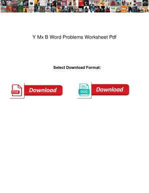 Fillable Online Y Mx B Word Problems Worksheet Pdf. Y Mx B Word ...