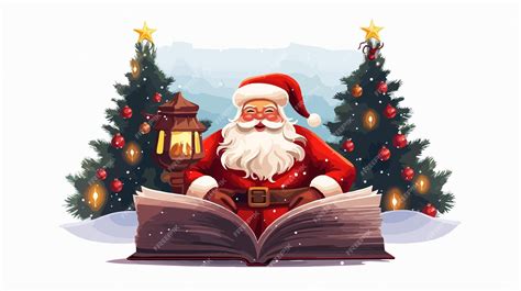 Vintage Santa Claus holding an old book on white background | Premium ...