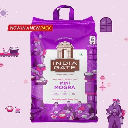 INDIA GATE 1 Cup Serves 5 Mini Mogra | Aged Rice | Smart Choice Basmati ...