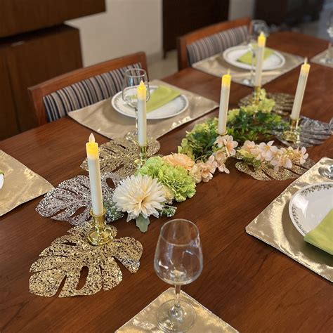 Floral Decor LED Candles Set | Unique Table Decor | Artificial Flowers ...