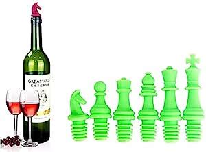 Buy SYGA Silicone Bottle Stoppers for Wine Bear, Green - 6 Pcs Online ...