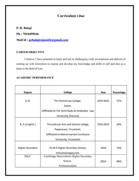 Resume and profile - kkandsakjhfjafakjfb - Curriculum vitae P. R ...