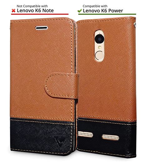 Ceego Wallet Flip Cover for Lenovo K6 Power - EcoGo Series (Brown ...