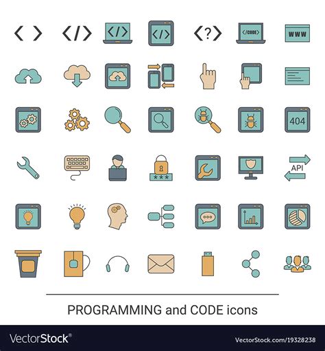 Programming icon set Royalty Free Vector Image