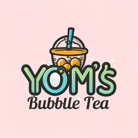 LOGO Design For Yomis Bubble Tea Vibrant Bubble Tea Icon for Retail ...