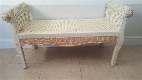 Pier One Jamaica Imports wicker wood Bed Bench Pier 1