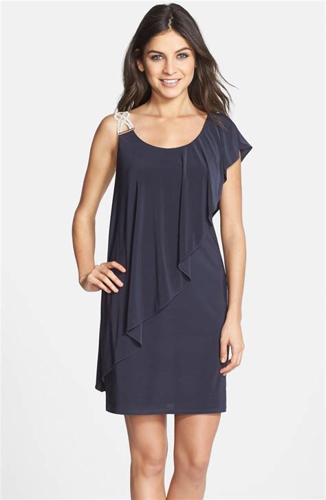 Betsy & Adam Embellished One-Shoulder Popover Dress | Nordstrom ...