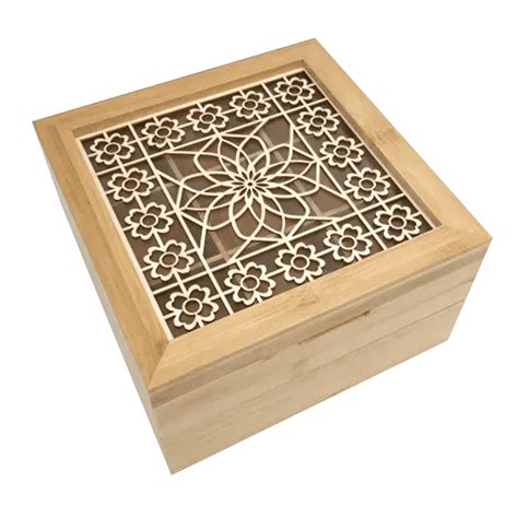 Artisan Wood Spice Craft Box with Decor Print Box (Without Spice ...