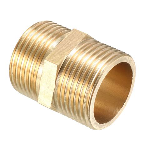uxcell Brass Pipe Fitting Hex Nipple 3/4 BSP Male x 3/4 BSP Male Thread ...