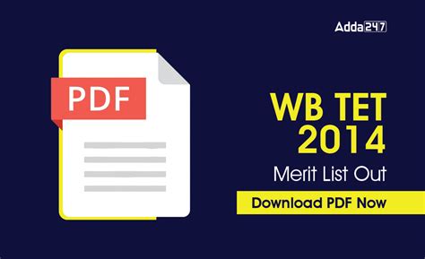 WB TET 2014 Merit List Out - Download PDF Here