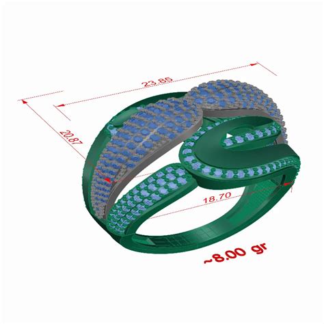 Stunning 67 Piece Women 3D Model Ring - Luxury Jewelry Design