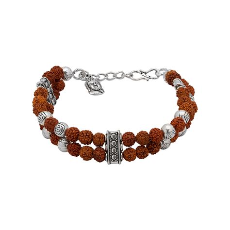 Buy Voylla Voylla Designer Silver Plated Beaded Bracelet for Men ...