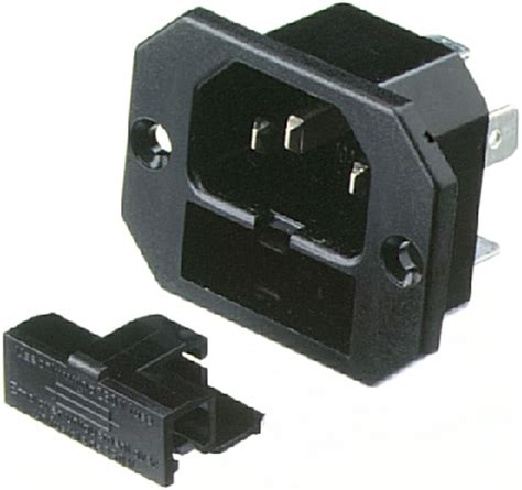PF0001/63 Bulgin | Bulgin C14 Panel Mount IEC Connector Male, 10A, 250 ...