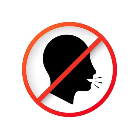 Kaszel jest zabroniony Silhouette czarny czerwony zakaz krąg człowiek ...
