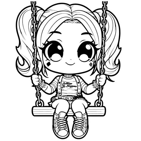 50 Mewarnai Harley Quinn PDF - Cetak atau Warnai Online