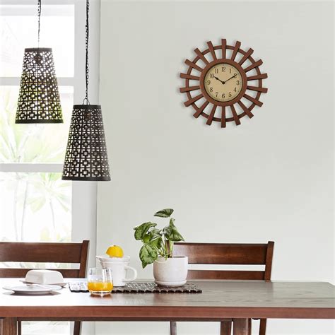 Buy Home Centre Wall Clock Dia- 30.4X3.5 cm- Brown, Standard, (Corsica ...