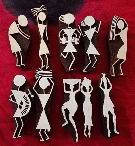 A.blocks Arts Hand Made Wooden Printing warli Block Stamp for Hand ...