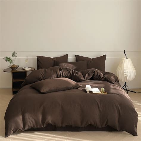 Luxlovery Brown Comforter Set Queen Mocha Brown Bedding Comforter Set ...